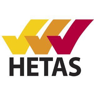 Hetas, competent person scheme for installers of biomass and solid fuel heating, registration for retailers and chimney sweeps and approval of appliances and fuels logo