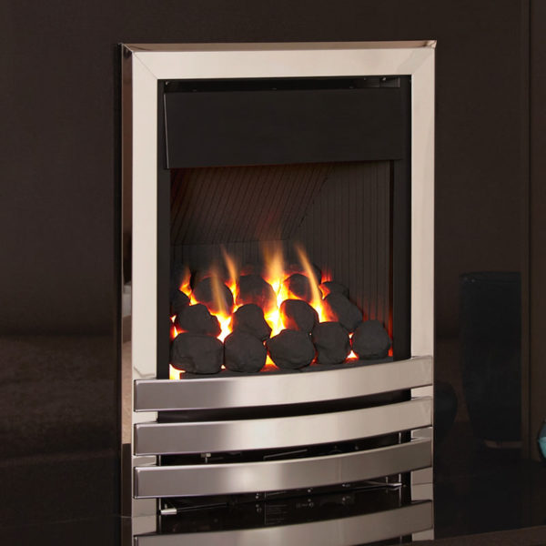 Flavel Linear plus full depth gas fire with chrome finish