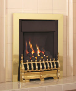 Flavel Windsor Traditional inset gas fire shown in brass