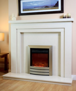 Huntingdon marble fireplace shown in a Polare marble with a Celsi XD camber electric fire